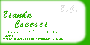 bianka csecsei business card